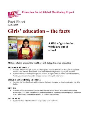 Girls' Education – the Facts