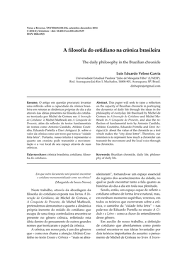 A Filosofia Do Cotidiano Na Crônica Brasileira