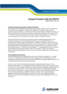 Using K-Factors with the PH721 Application Note AF-137