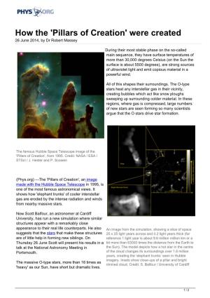 How the 'Pillars of Creation' Were Created 26 June 2014, by Dr Robert Massey