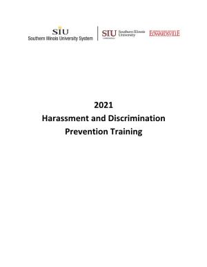 2021 Harassment and Discrimination Prevention Training I
