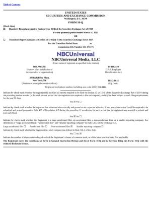 Nbcuniversal Media, LLC (Exact Name of Registrant As Specified in Its Charter)
