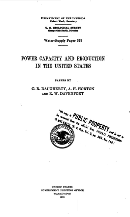 Poweb Capacity and Peoduction in the United States