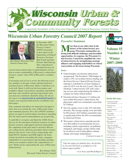 Wisconsin Urban Forestry Council 2007 Report