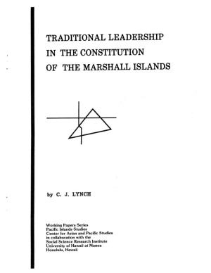 Traditional Leadership in the Constitution of the Marshall Islands