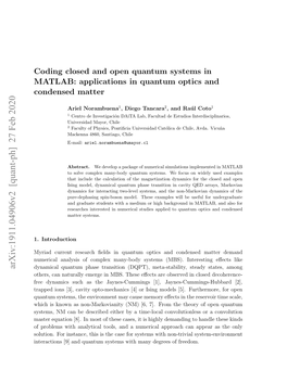 Coding Closed and Open Quantum Systems in MATLAB: Applications in Quantum Optics and Condensed Matter
