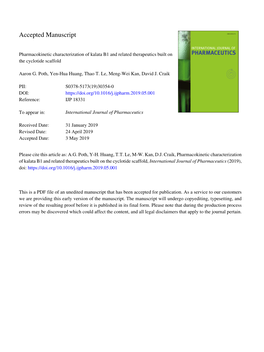 Pharmacokinetic Characterization of Kalata B1 and Related Therapeutics Built on the Cyclotide Scaffold