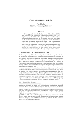 Case Movement in Pps