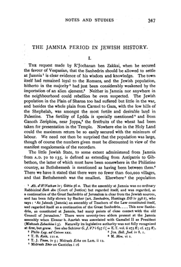 The }Amnia Period in Jewish History