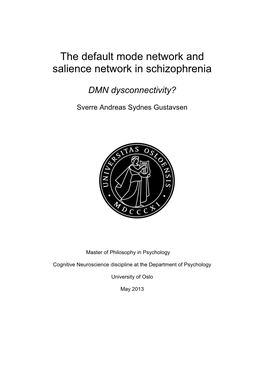 The Default Mode Network and Salience Network in Schizophrenia
