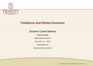 Foliations and Global Inversion