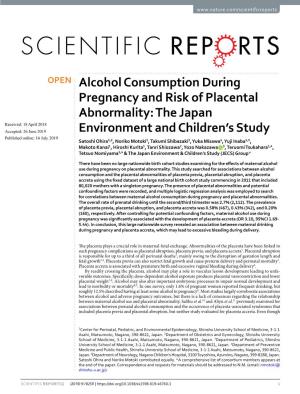 Alcohol Consumption During Pregnancy and Risk of Placental