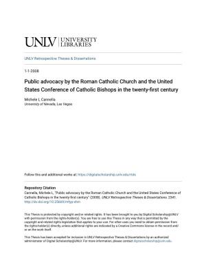 Public Advocacy by the Roman Catholic Church and the United States Conference of Catholic Bishops in the Twenty-First Century