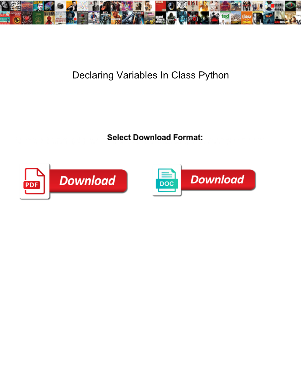 Declaring Variables in Class Python