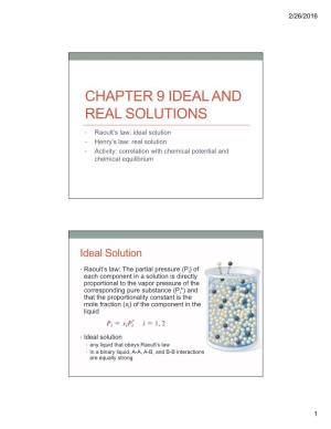 Chapter 9 Ideal and Real Solutions