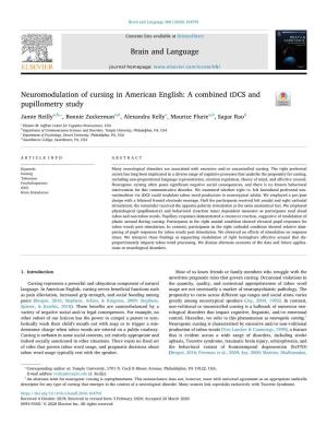 Neuromodulation of Cursing in American English a Combined