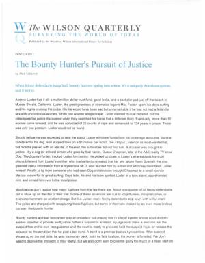 The Bounty Hunter's Pursuit of Justice by Alex Tabarrok