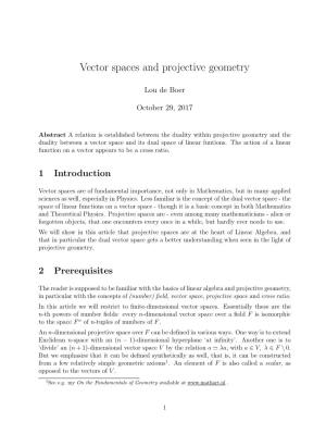 Vector Spaces and Projective Geometry