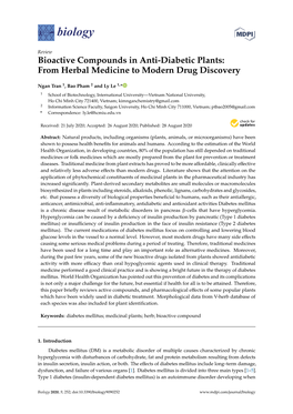 Bioactive Compounds in Anti-Diabetic Plants: from Herbal Medicine to Modern Drug Discovery