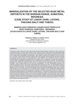 Case Study at Lokop, Dairi, Latong, Tanjung Balit and Tuboh)