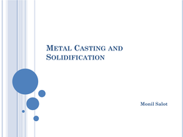 Metal Casting and Solidification