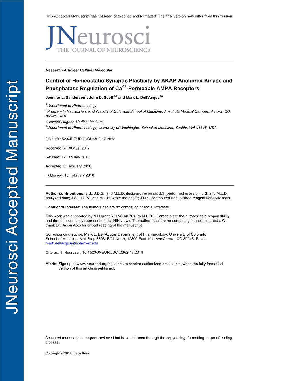 Control of Homeostatic Synaptic Plasticity by AKAP-Anchored Kinase and Phosphatase Regulation of Ca2+-Permeable AMPA Receptors