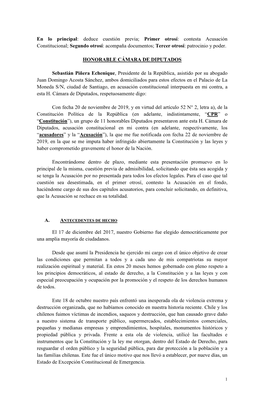 Contesta Acusación Constitucional; Segundo Otrosí: Acompaña Documentos; Tercer Otrosí: Patrocinio Y Poder