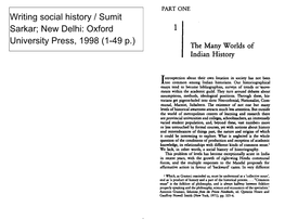 1 Writing Social History / Sumit Sarkar; New Delhi