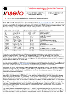 Probe Station Applications – Testing High Frequency Devices