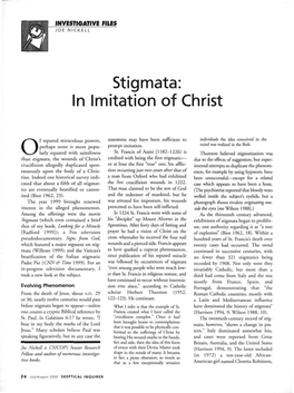 Stigmata: in Imitation of Christ