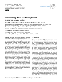 Surface Energy Fluxes on Chilean Glaciers