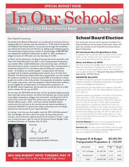 In Our Schools Peekskill City School District News May 2015