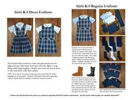 Girls K-5 Dress Uniform Girls K-5 Regular Uniform