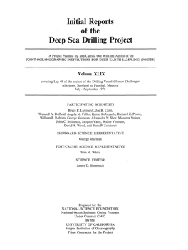 Deep Sea Drilling Project Initial Reports Volume 49