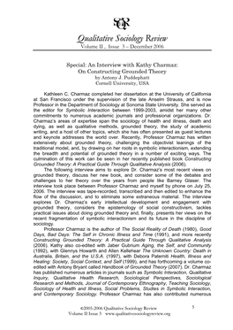 An Interview with Kathy Charmaz: on Constructing Grounded Theory by Antony J