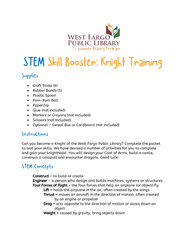 STEM Skill Booster: Knight Training Supplies