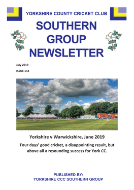 Yorkshire V Warwickshire, June 2019