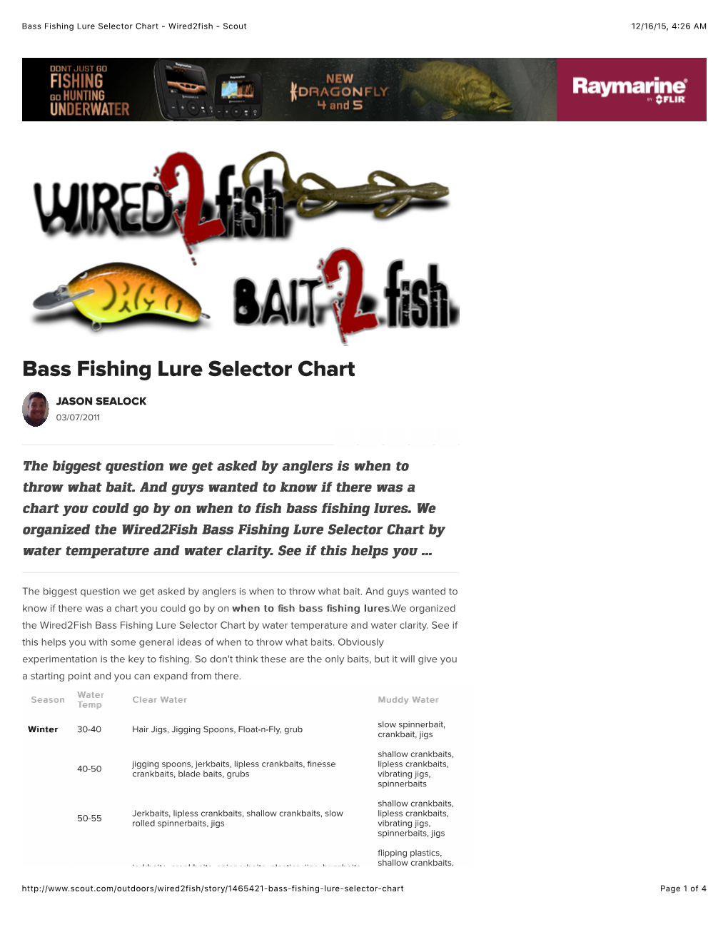 Bass Fishing Lure Selector Chart - Wired2fish - Scout 12/16/15, 4:26 AM