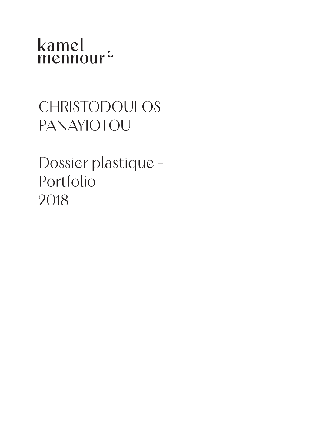 CHRISTODOULOS PANAYIOTOU Dossier Plastique