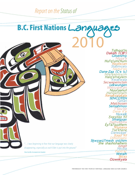 2010 Report on the Status of B.C First Nations Languages