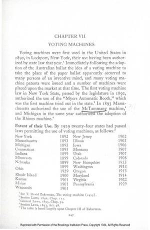 Chapter Vii Voting Machines