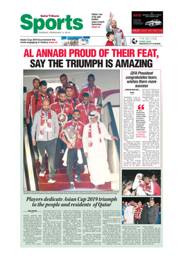 Al Annabi Proud of Their Feat, Say the Triumph Is Amazing