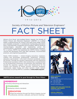 SMPTE Fact Sheet 4.3.16