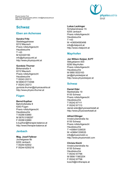 Freiberuflichen Liste Schwaz