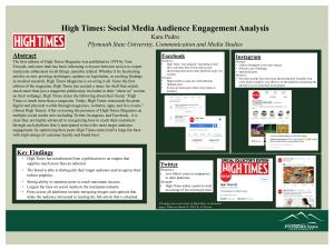 High Times: Social Media Audience Engagement Analysis Kara Pedro Plymouth State University, Communication and Media Studies