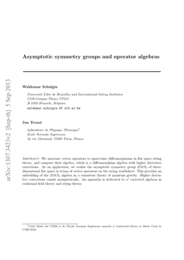Asymptotic Symmetry Groups and Operator Algebras