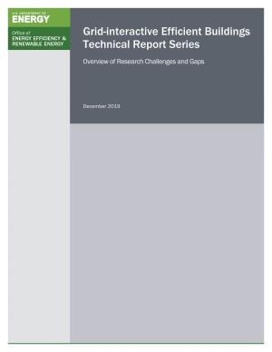 GRID-INTERACTIVE EFFICIENT BUILDINGS TECHNICAL REPORT SERIES: Overview of Research Challenges and Gaps