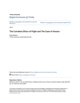 The Cornelian Ethics of Flight and the Case of Horace