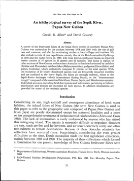 An Ichthyological Survey of the Sepik River, Papua New Guinea