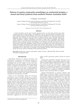 Patterns in Marine Community Assemblages on Continental Margins: a Faunal and Floral Synthesis from Northern Western Australian Atolls